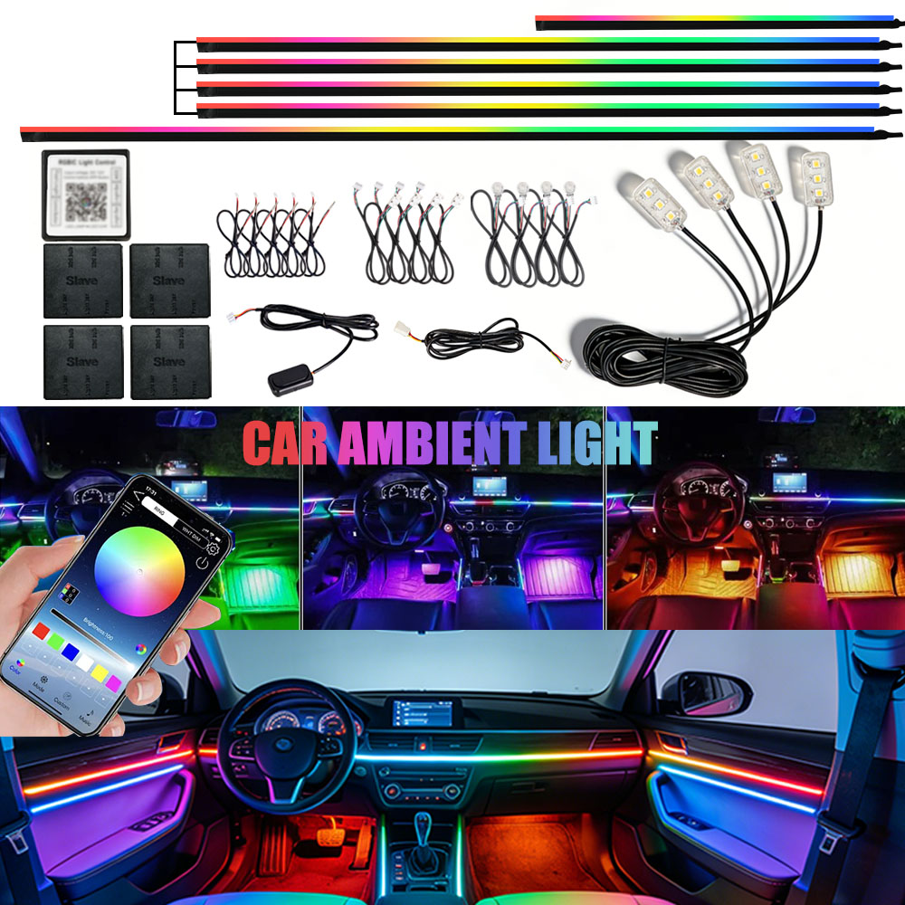 Led Ambient Interior Car Lights App Control - 6/10/14/18/22 w 1 Samochodowe Akrylowe Lampki