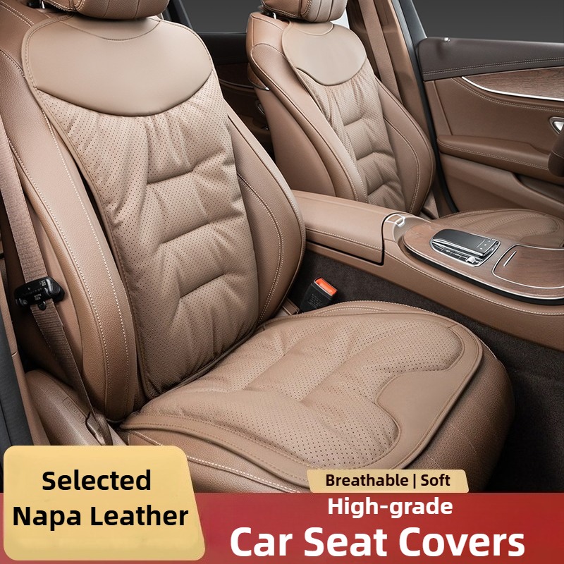 Leather Car Seat Covers Full Set Universal - Miękkie skórzane pokrowce na fotele samochodowe