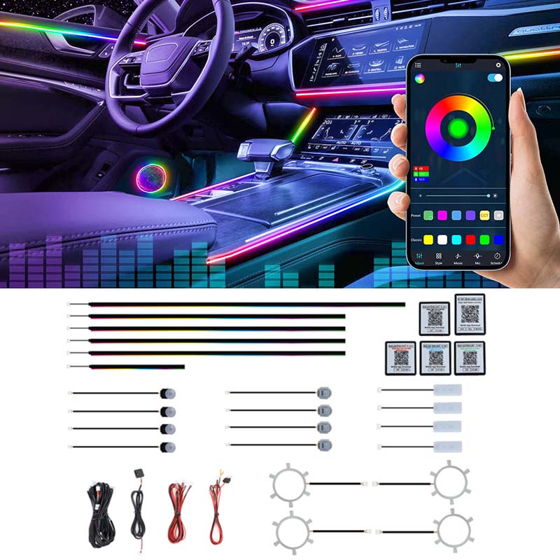 Led Ambient Interior Car Lights App Control - 22 w 1 Dream Color RGB