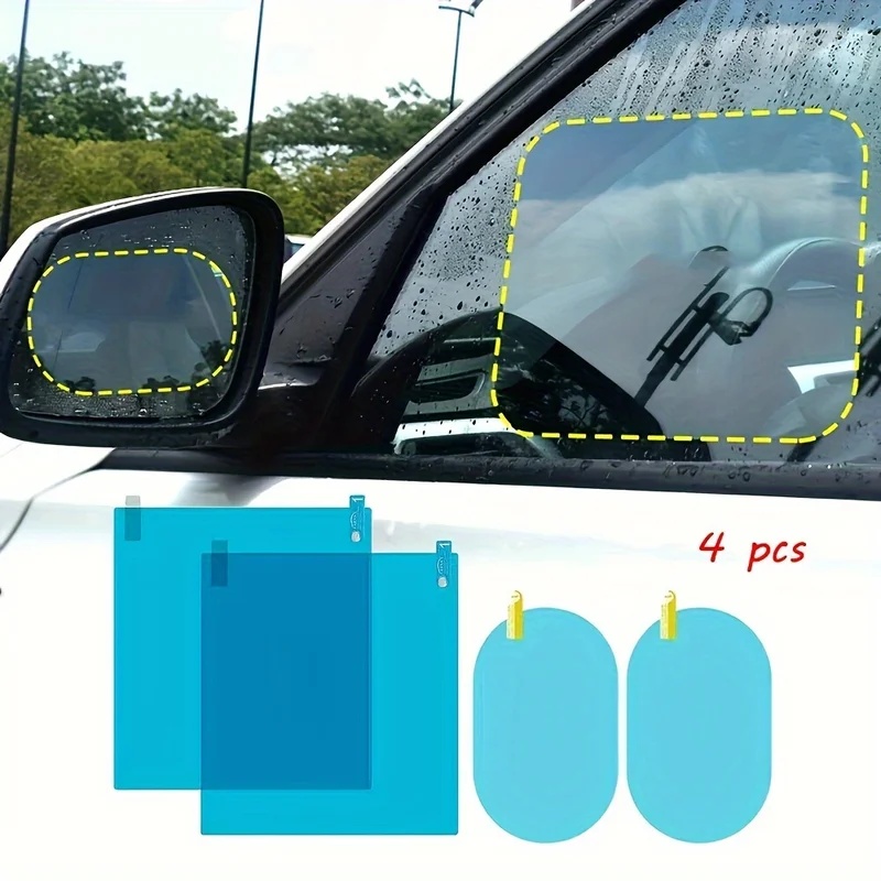 Anti Glare Car Rearview Mirror Film - 4 szt. folii ochronnych na lusterka