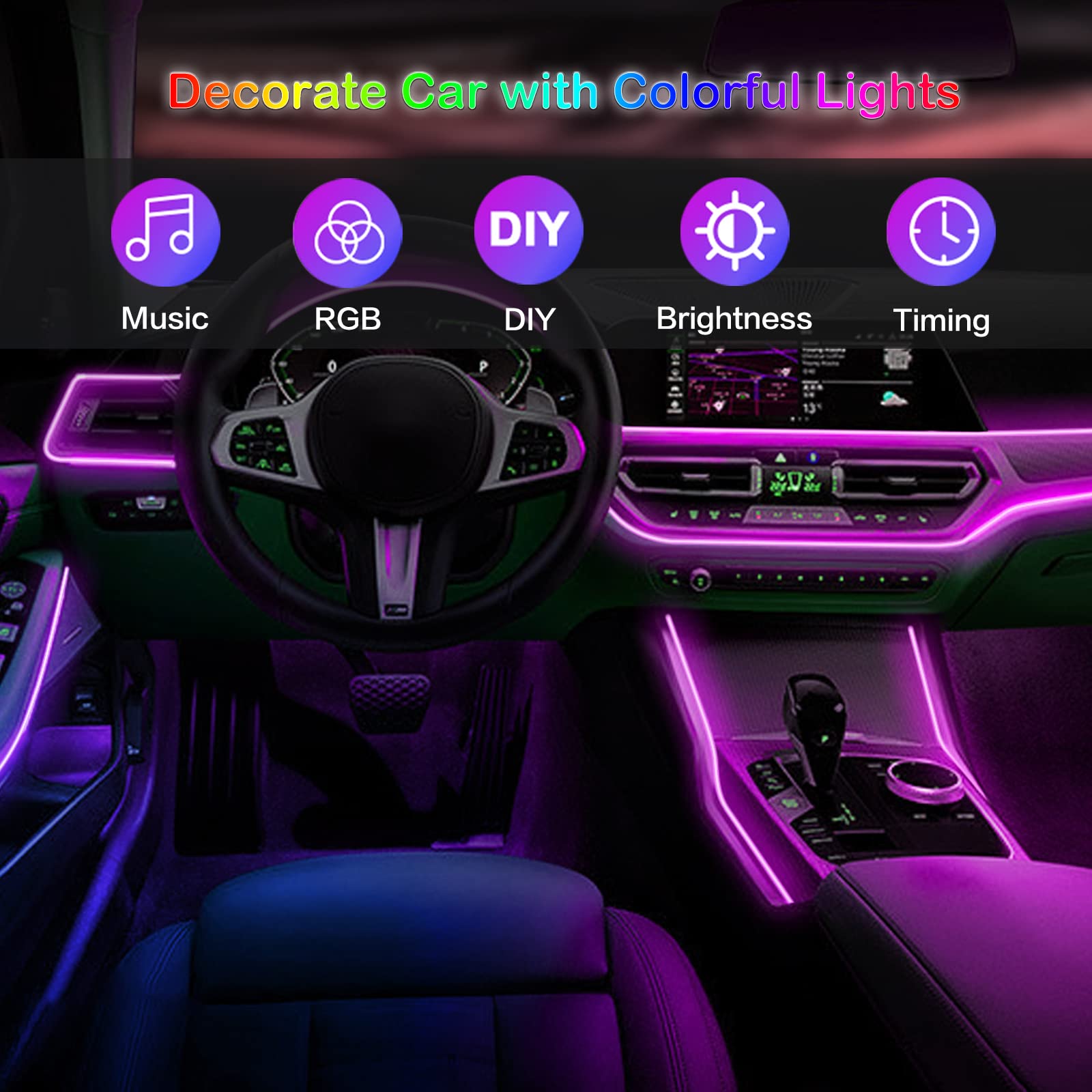 Zestaw oświetlenie neonowe z a – Led Ambient Interior Car Lights App Control recenzja i cena
