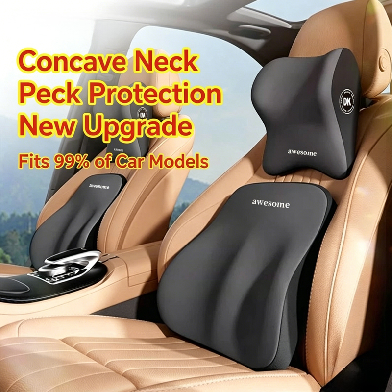 Zestaw poduszki pod szyję i po – Memory Foam Car Neck Pillow Lumbar Support recenzja i cena