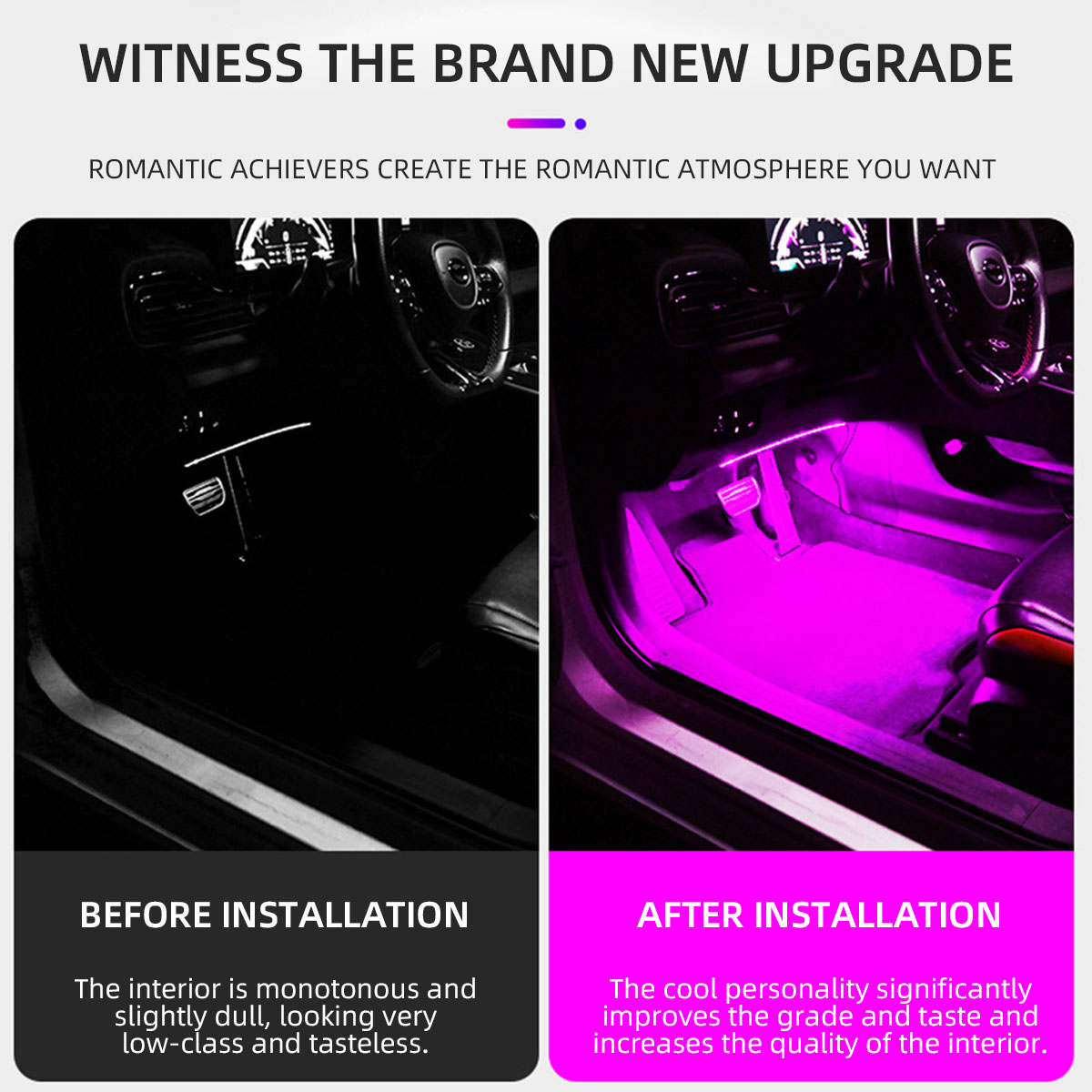 2/4w1 Neonowe 12/18 LED Lampki – Led Ambient Interior Car Lights App Control recenzja i cena